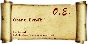 Obert Ernő névjegykártya